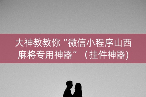 大神教教你“微信小程序山西麻将专用神器”（挂件神器)