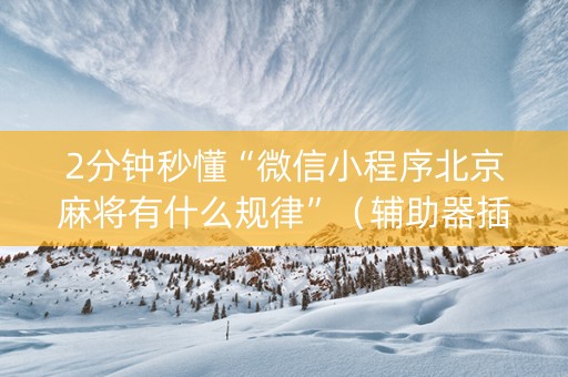 2分钟秒懂“微信小程序北京麻将有什么规律”（辅助器插件)