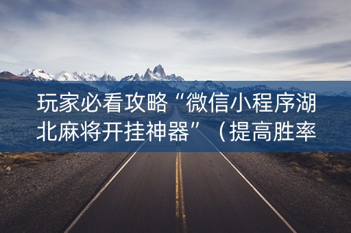 玩家必看攻略“微信小程序湖北麻将开挂神器”（提高胜率软件)