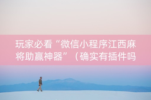 玩家必看“微信小程序江西麻将助赢神器”（确实有插件吗)