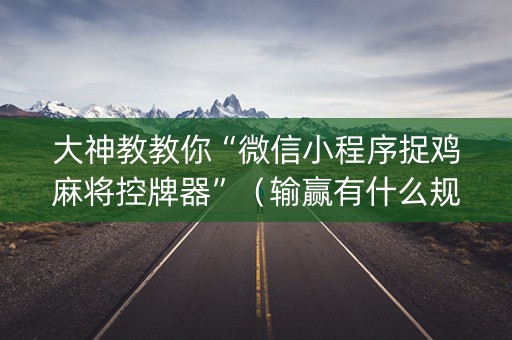 大神教教你“微信小程序捉鸡麻将控牌器”（输赢有什么规律)