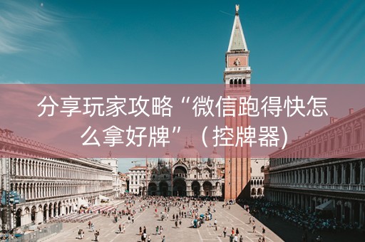 分享玩家攻略“微信跑得快怎么拿好牌”（控牌器)