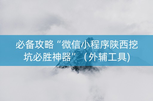 必备攻略“微信小程序陕西挖坑必胜神器”（外辅工具)
