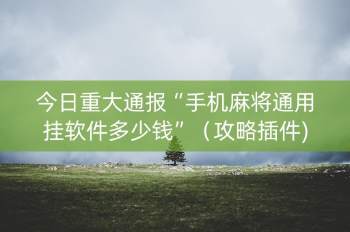今日重大通报“手机麻将通用挂软件多少钱”（攻略插件)