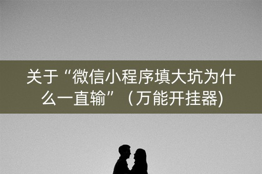 关于“微信小程序填大坑为什么一直输”（万能开挂器)