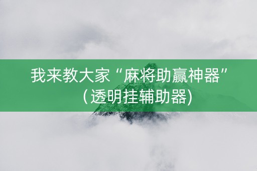 我来教大家“麻将助赢神器”（透明挂辅助器)
