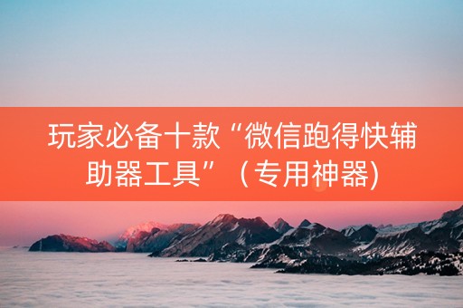 玩家必备十款“微信跑得快辅助器工具”（专用神器)