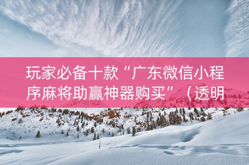 玩家必备十款“广东微信小程序麻将助赢神器购买”（透明挂辅助器)