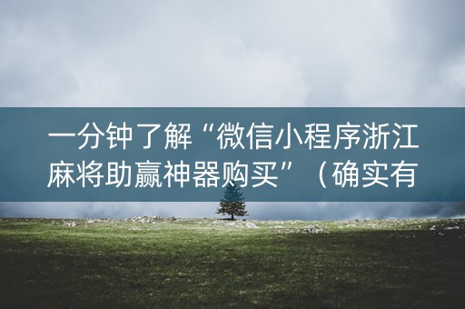 一分钟了解“微信小程序浙江麻将助赢神器购买”（确实有插件吗)