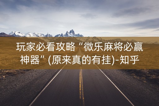 玩家必看攻略“微乐麻将必赢神器”(原来真的有挂)-知乎