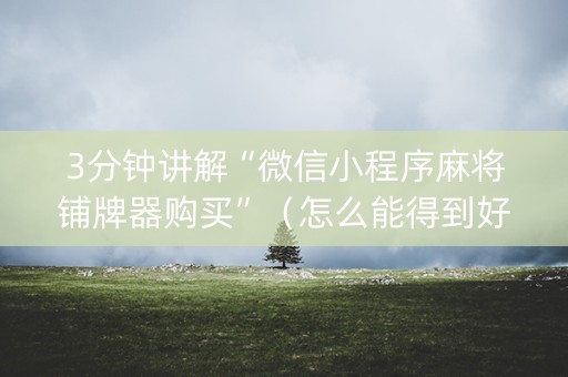 3分钟讲解“微信小程序麻将铺牌器购买”（怎么能得到好牌)
