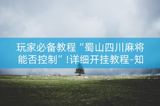 玩家必备教程“蜀山四川麻将能否控制”!详细开挂教程-知乎