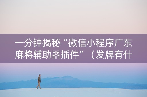 一分钟揭秘“微信小程序广东麻将辅助器插件”（发牌有什么规律吗)
