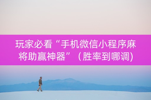 玩家必看“手机微信小程序麻将助赢神器”（胜率到哪调)