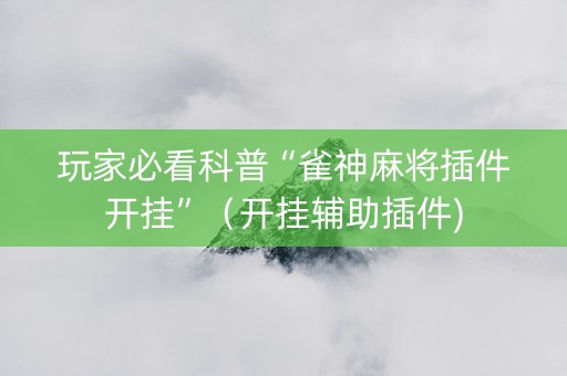 玩家必看科普“雀神麻将插件开挂”（开挂辅助插件)