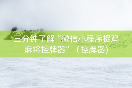 三分钟了解“微信小程序捉鸡麻将控牌器”（控牌器)