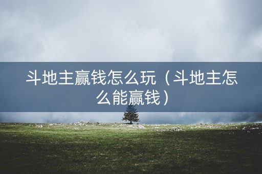 斗地主赢钱怎么玩（斗地主怎么能赢钱）