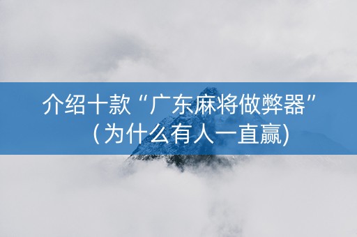 介绍十款“广东麻将做弊器”（为什么有人一直赢)