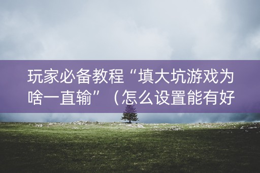 玩家必备教程“填大坑游戏为啥一直输”（怎么设置能有好牌)