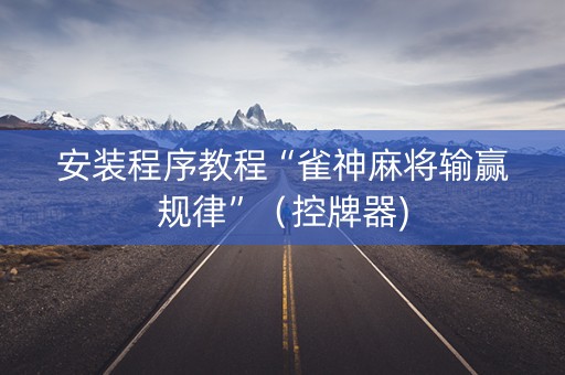 安装程序教程“雀神麻将输赢规律”（控牌器)