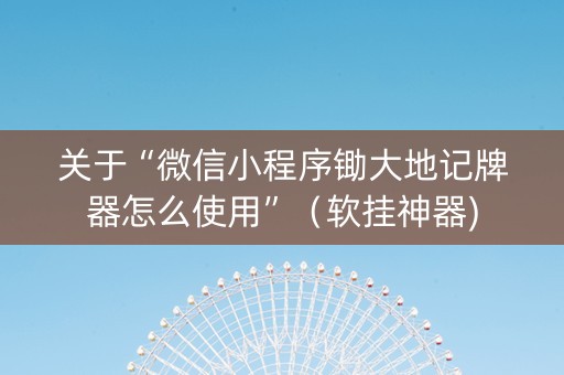 关于“微信小程序锄大地记牌器怎么使用”（软挂神器)