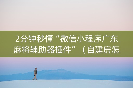 2分钟秒懂“微信小程序广东麻将辅助器插件”（自建房怎么拿好牌)