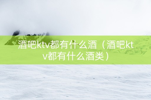 酒吧ktv都有什么酒（酒吧ktv都有什么酒类）