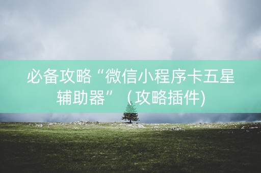必备攻略“微信小程序卡五星辅助器”（攻略插件)