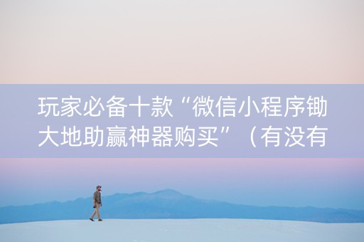 玩家必备十款“微信小程序锄大地助赢神器购买”（有没有猫腻)