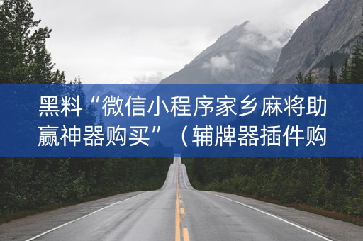 黑料“微信小程序家乡麻将助赢神器购买”（辅牌器插件购买)