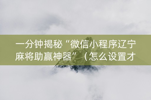 一分钟揭秘“微信小程序辽宁麻将助赢神器”（怎么设置才能赢)