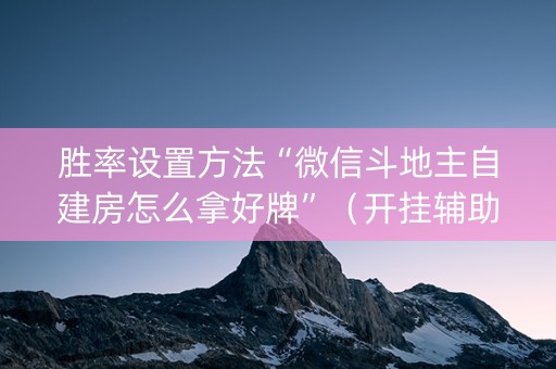 胜率设置方法“微信斗地主自建房怎么拿好牌”（开挂辅助器插件)