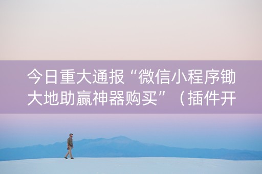 今日重大通报“微信小程序锄大地助赢神器购买”（插件开挂免费AI)