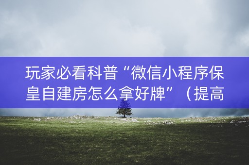 玩家必看科普“微信小程序保皇自建房怎么拿好牌”（提高胜率技巧)