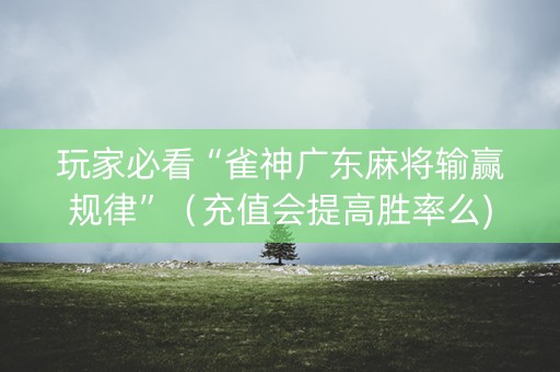 玩家必看“雀神广东麻将输赢规律”（充值会提高胜率么)