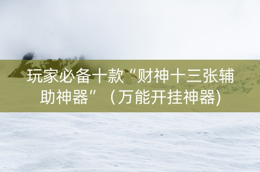玩家必备十款“财神十三张辅助神器”（万能开挂神器)