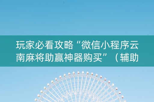 玩家必看攻略“微信小程序云南麻将助赢神器购买”（辅助器下载)