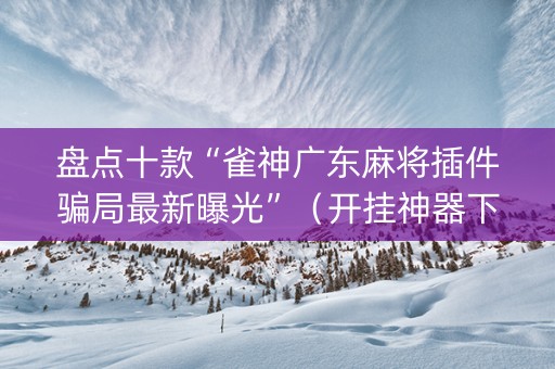 盘点十款“雀神广东麻将插件骗局最新曝光”（开挂神器下载)