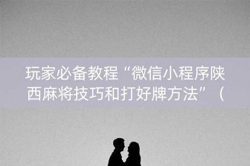 玩家必备教程“微信小程序陕西麻将技巧和打好牌方法”（有没有猫腻)