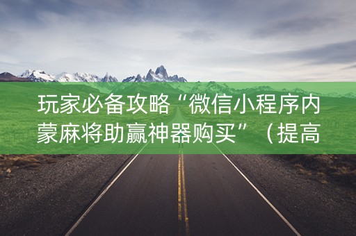 玩家必备攻略“微信小程序内蒙麻将助赢神器购买”（提高胜率软件)