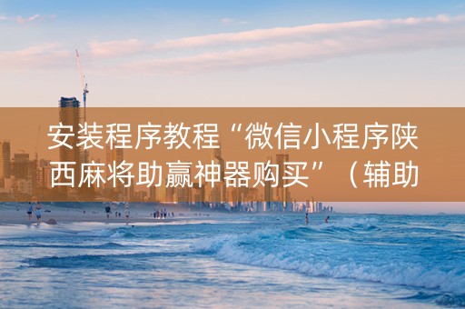 安装程序教程“微信小程序陕西麻将助赢神器购买”（辅助神器免费)