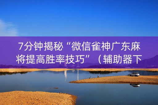 7分钟揭秘“微信雀神广东麻将提高胜率技巧”（辅助器下载)