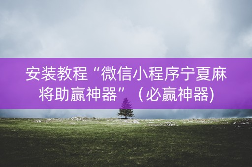 安装教程“微信小程序宁夏麻将助赢神器”（必赢神器)