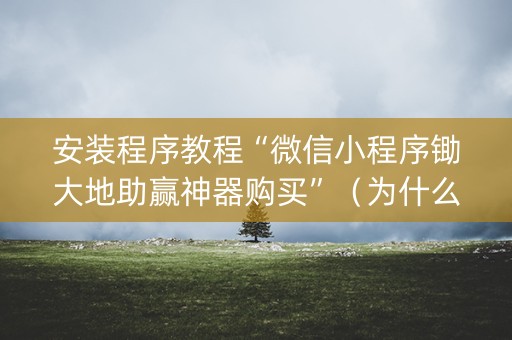 安装程序教程“微信小程序锄大地助赢神器购买”（为什么有人一直赢)