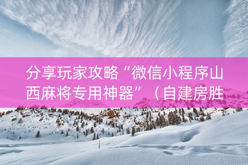 分享玩家攻略“微信小程序山西麻将专用神器”（自建房胜负规律)