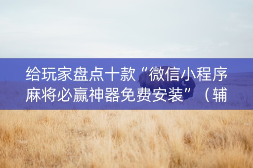 给玩家盘点十款“微信小程序麻将必赢神器免费安装”（辅助挂发牌规律)
