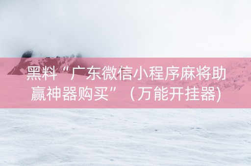 黑料“广东微信小程序麻将助赢神器购买”（万能开挂器)
