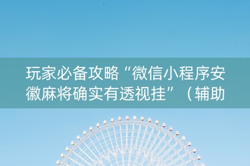 玩家必备攻略“微信小程序安徽麻将确实有透视挂”（辅助挂发牌规律)