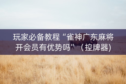 玩家必备教程“雀神广东麻将开会员有优势吗”（控牌器)