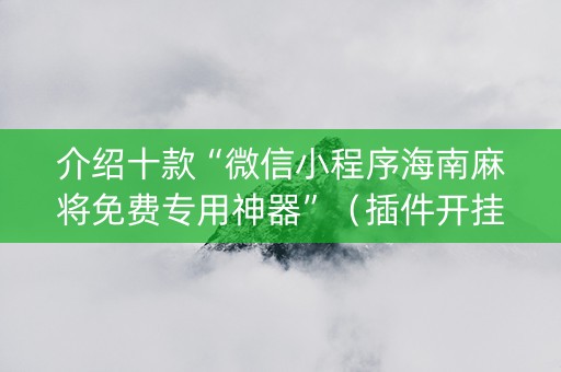 介绍十款“微信小程序海南麻将免费专用神器”（插件开挂免费AI)